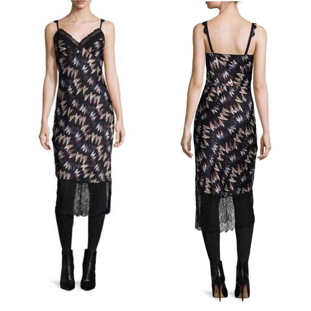 Diane Von Furstenberg Black Silk Lace Slip Dress - Picture 6 of 7